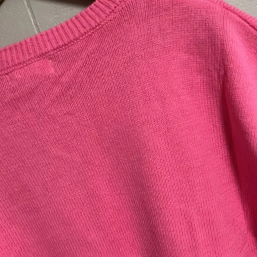 NWT Entro Pink and Red Floral Women's Sweater Short Sleeve Large Super Cute! - Picture 9 of 16